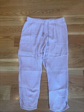 Madewell Light Pink Cotton Gauze Drawstring Joggers